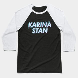 AESPA Karina stan Yoo Jimin name futuristic text glitch MY | Morcaworks Baseball T-Shirt